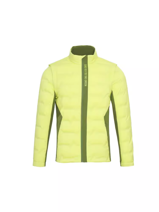 SVG Men's Yellow Green Knitted Patchwork Down Jacket