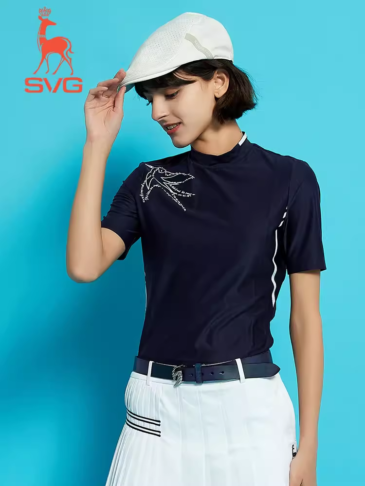 SVG Versatile Stand Collar Short-Sleeved T-Shirt