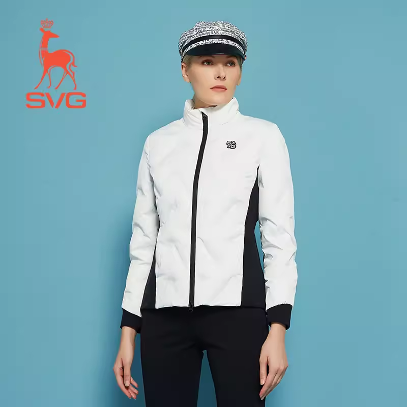 SVG Golf Women's Down Jacket Zipper Stand Collar Warm Jacket