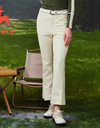 SVG Beige High-Waisted Cropped Pants