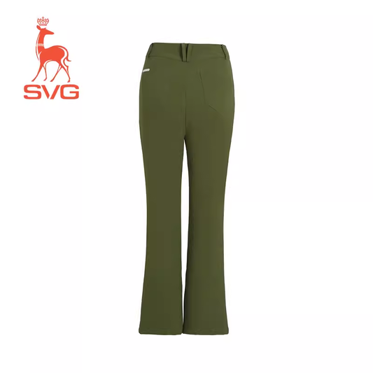 SVG Olive Green Stretch Bootcut Cropped Pants