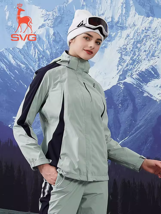 SVG Women's Windbreaker Jacket Warm Two-Piece Raincoat