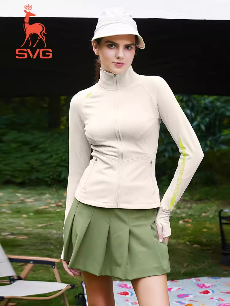 SVG Zipper Stand Collar Warm Knitted Top