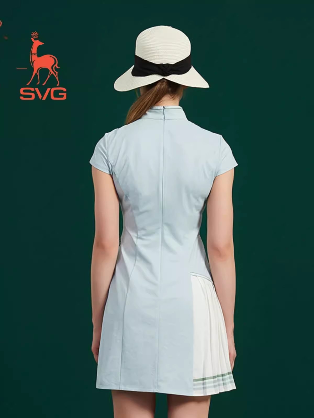 SVG Flying Pipa Chiffon Patchwork Cheongsam Golf Dress