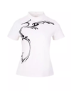 SVG Golf Women's White Printed Short-Sleeved Stand-Up Collar T-Shirt