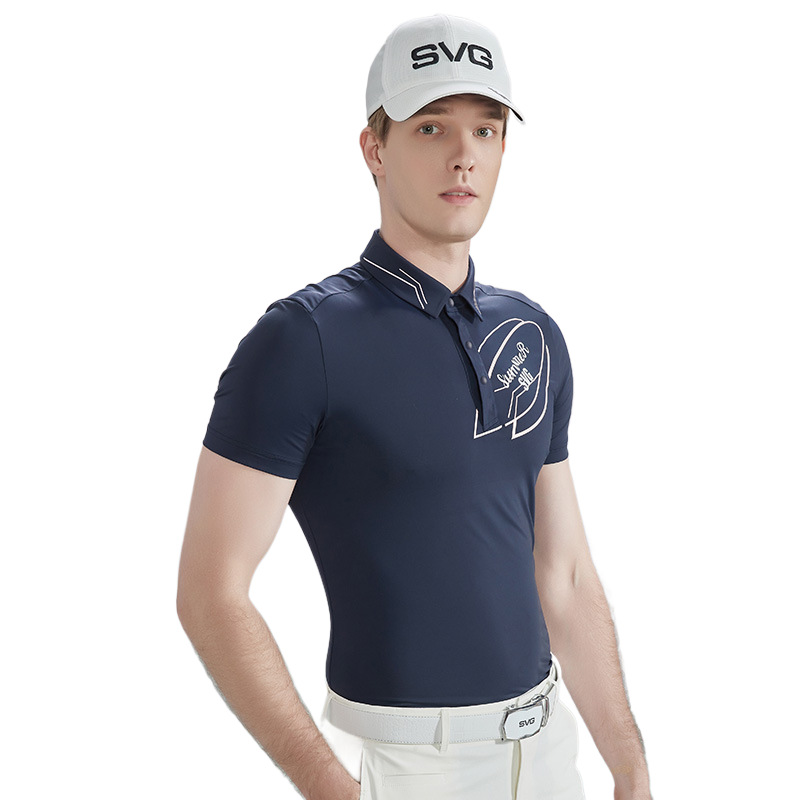 SVG Golf Men's Navy Short Sleeve Polo Shirt