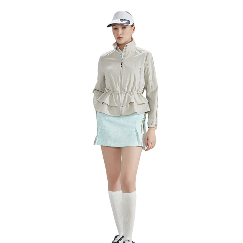 SVG Golf Women's Ruffle Hem Zip-Up Sports Jacket