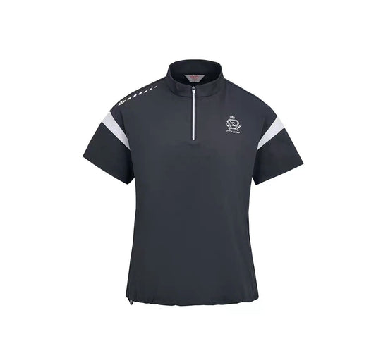 SVG Golf Women's Dark Grey Zip Stand Collar  T-Shirt