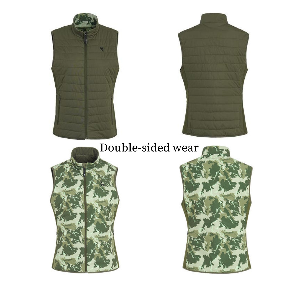 SVG Women's Quilted Cotton Vest Camouflage Print Double-Sided Wear