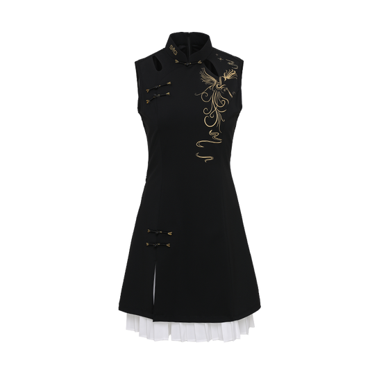 SVG Golf Golden Phoenix Cheongsam Style Golf Dress