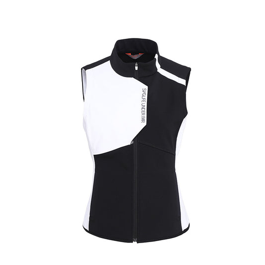 SVG Women's Black and White Vest Stand Collar Vest