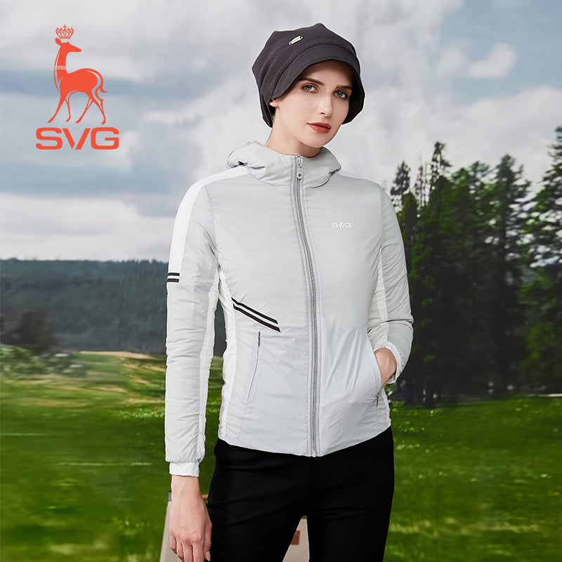 SVG Golf Women's Warm Jacket Hooded Stand Collar