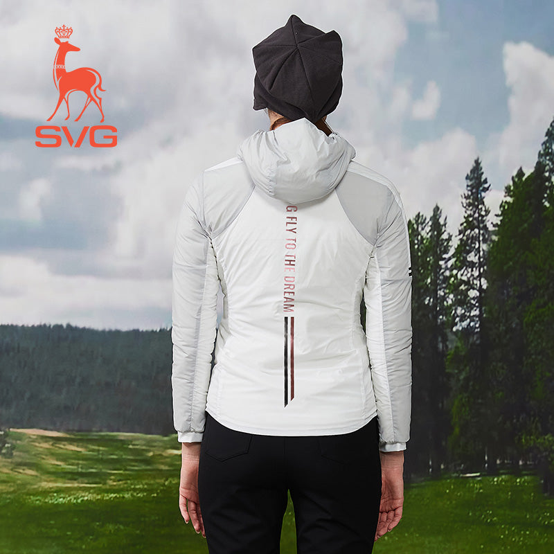 SVG Golf Women's Warm Jacket Hooded Stand Collar