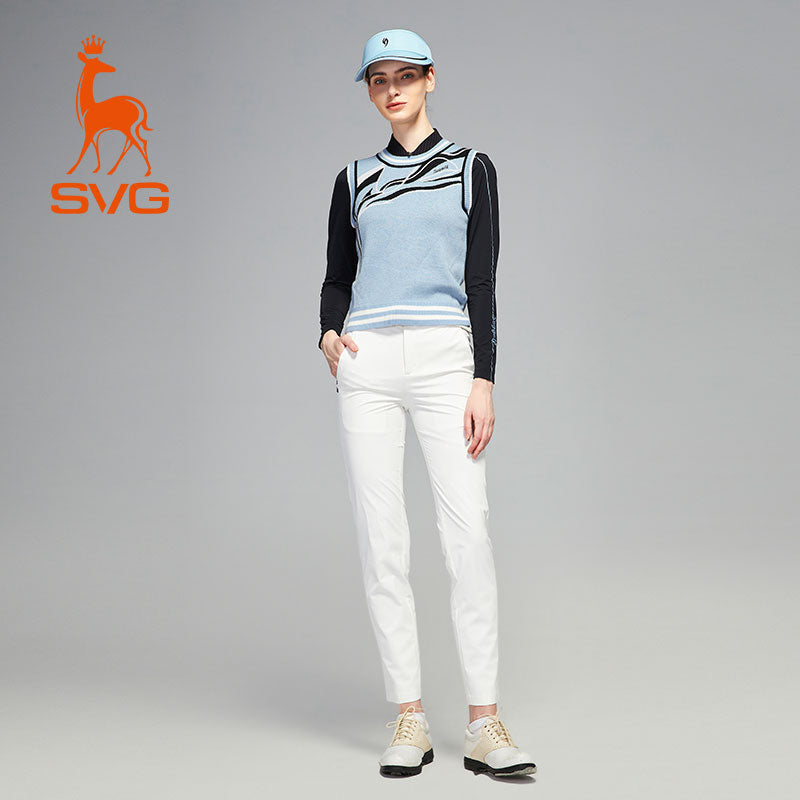 SVG Golf Women's Round Neck Knit Sweater Vest Top