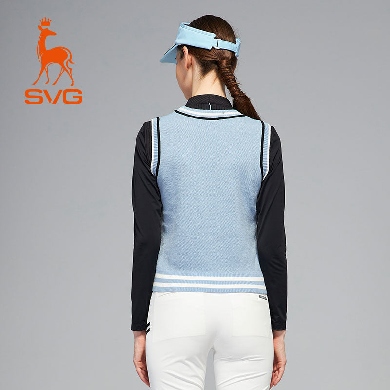 SVG Golf Women's Round Neck Knit Sweater Vest Top