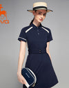 SVG Golf Pleated Short Sleeve Polo Dress