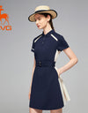 SVG Golf Pleated Short Sleeve Polo Dress