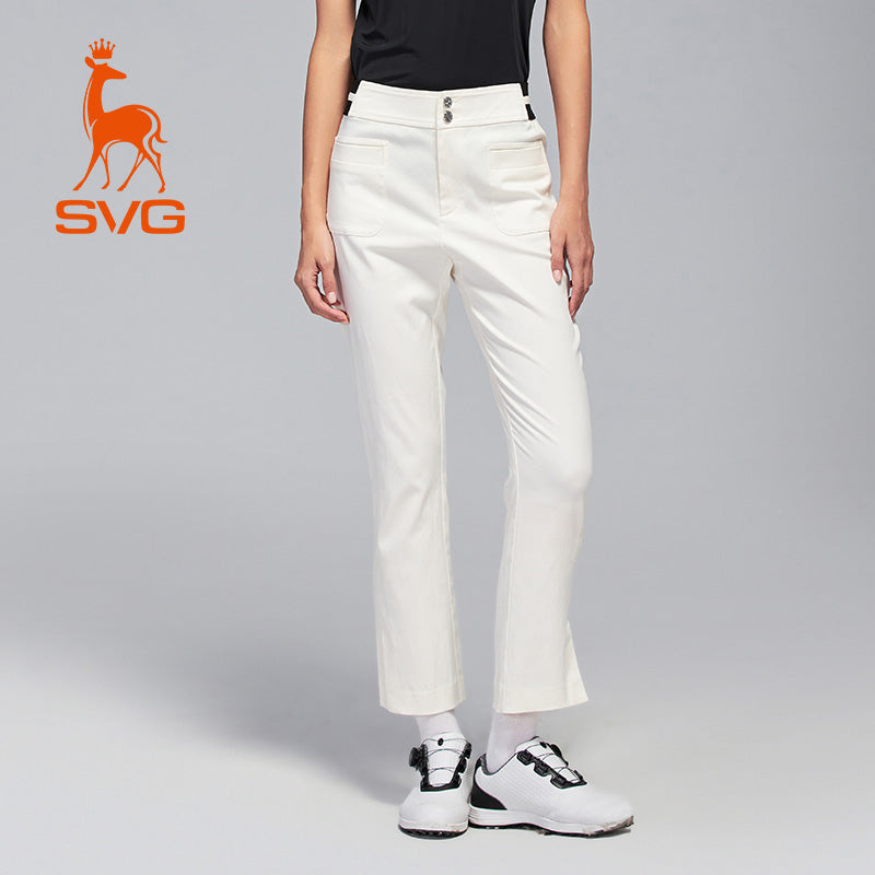 SVG Golf Women's High Waist White Flared Pants