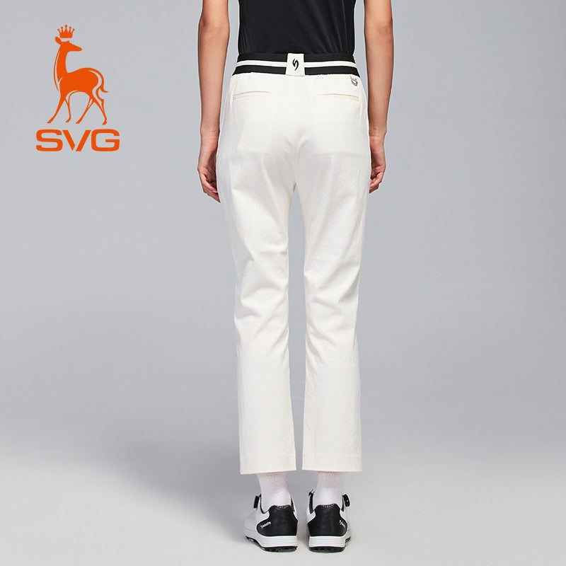 SVG Golf Women's High Waist White Flared Pants