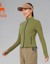 SVG Golf Women's Olive Green Full Zip Long Sleeve Jacket Slim Fit