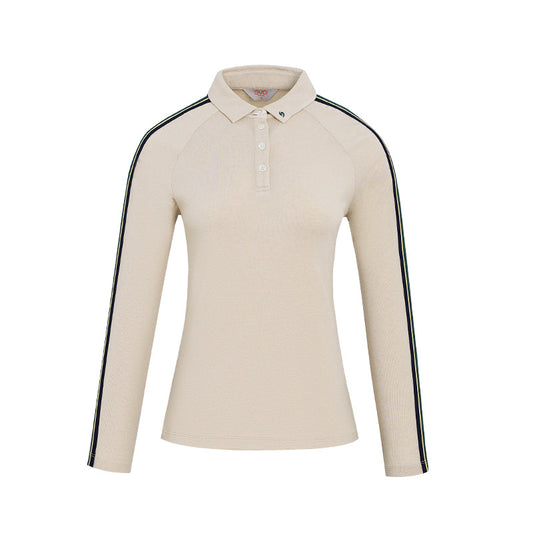 SVG Golf Women's Contrast Color Stitching Long Sleeve Polo Shirt