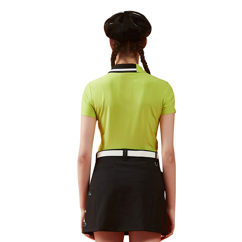 SVG Golf Women's Green Short-Sleeved Polo Shirt V-neck