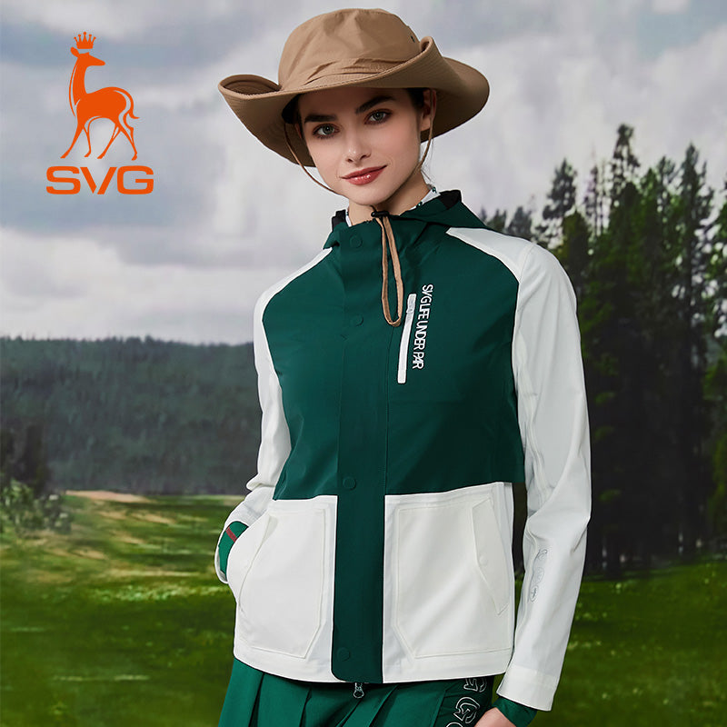 SVG Women's Color Block Hooded Zip Up Sports Jacket with Pocket