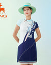 SVG Printed Short-sleeved Sports Cheongsam Dress