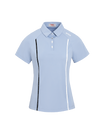 SVG Golf Women's Haze Blue Stripe Print Short Sleeve Polo Shirt
