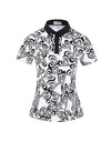 SVG Golf Women's Heart Print Lapel Polo Shirt