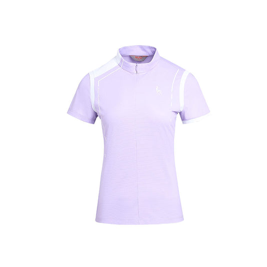 SVG Golf Women's Light Purple T-shirt Stand Collar