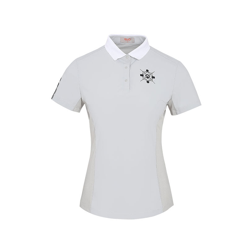 SVG Golf Women's Gray Patchwork Lapel Polo Shirt