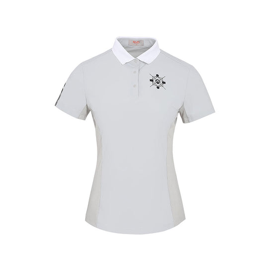 SVG Golf Women's Gray Patchwork Lapel Polo Shirt