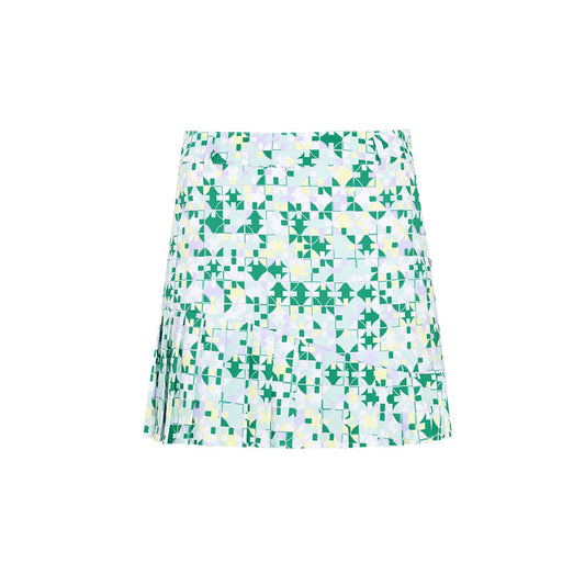 SVG Blue & Green Plaid Print Pleated Skirt