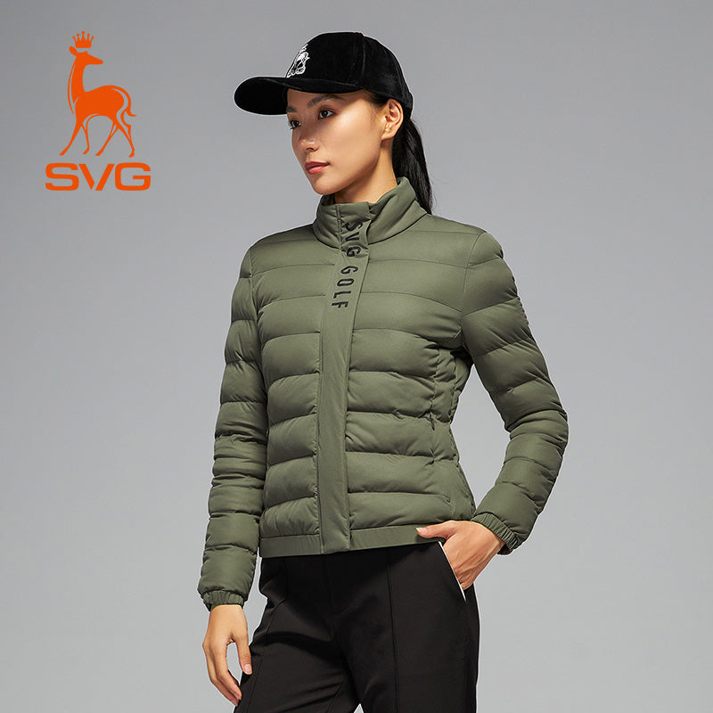 SVG Golf Women's Down Jacket Light and Thin Short Stand Collar