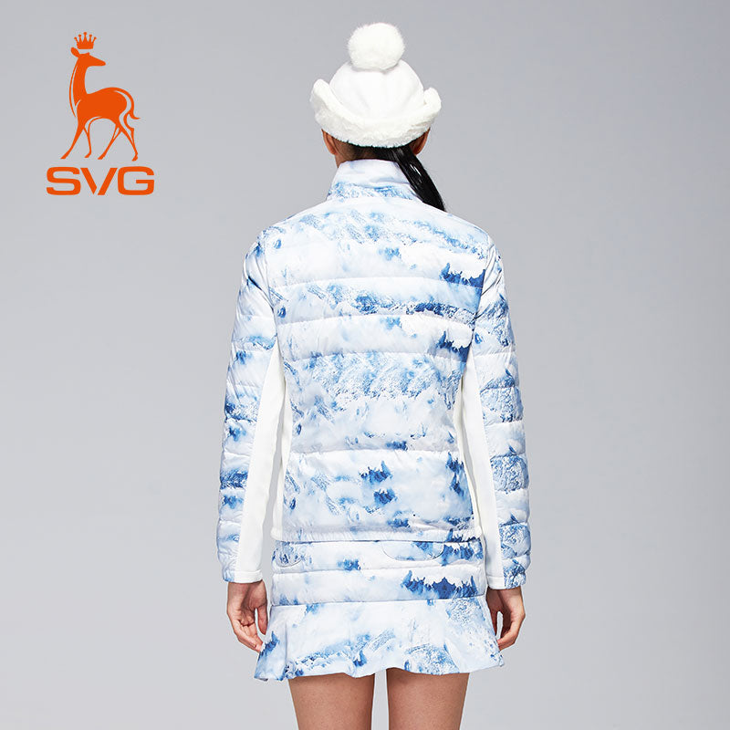 SVG Golf Women's Print Stand Collar Down Jacket