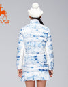 SVG Golf Women's Print Stand Collar White Duck Down Jacket