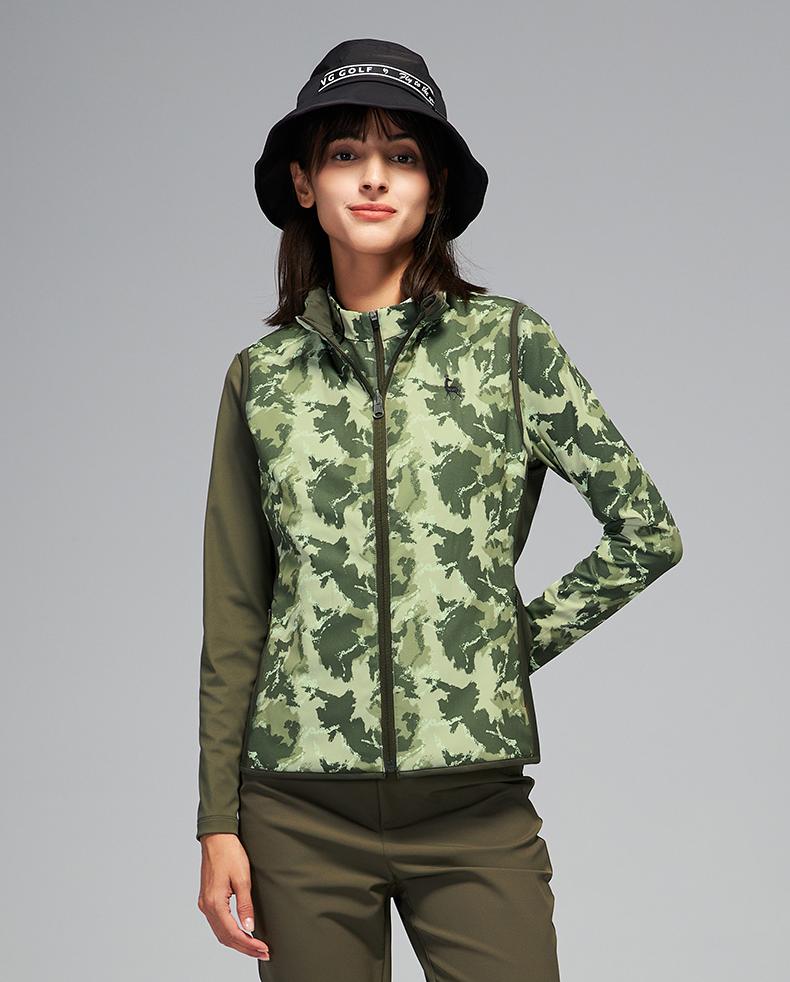 SVG Women's Quilted Cotton Vest Camouflage Print Double-Sided Wear