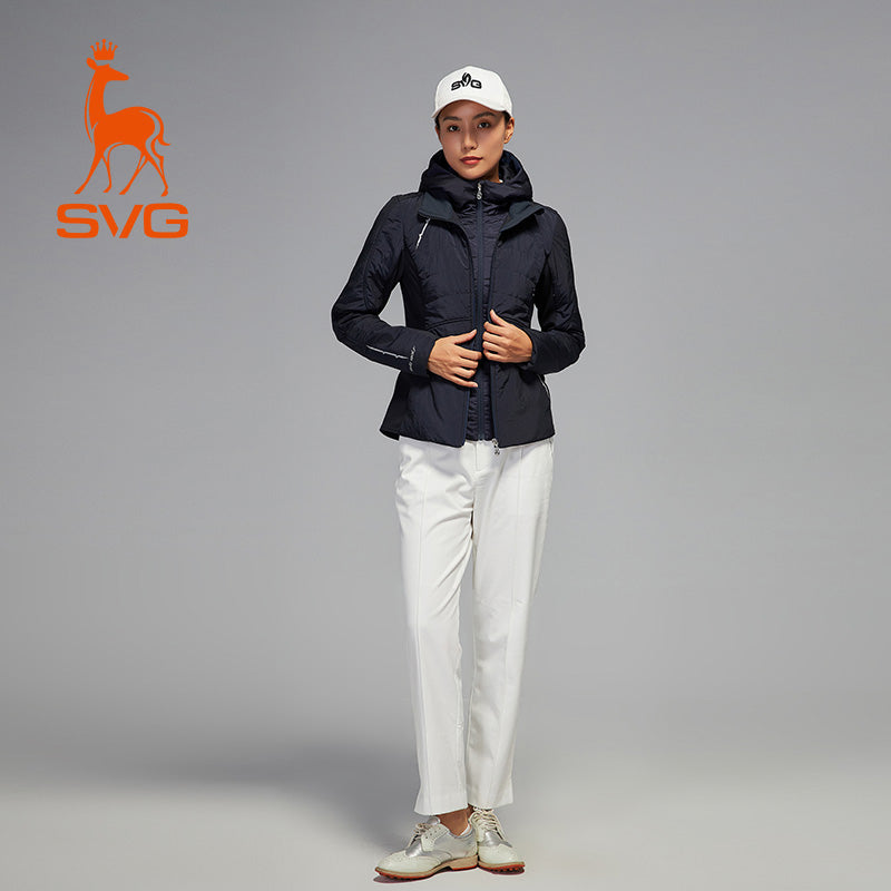 SVG Golf Women's Detachable Hooded Quilted Jacket