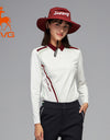 SVG Golf Women's Printed Long Sleeve Lapel Polo Shirt