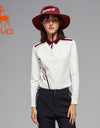 SVG Golf Women's Printed Long Sleeve Lapel Polo Shirt