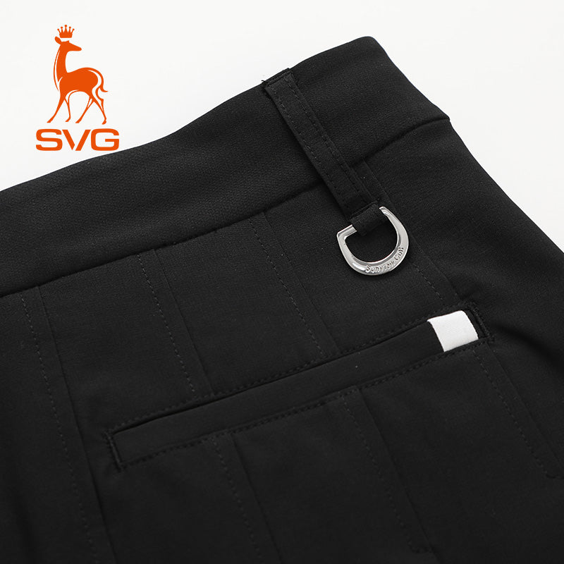 SVG Golf Black Stretch Pleated Quick-dry Skirt (Longer Version)