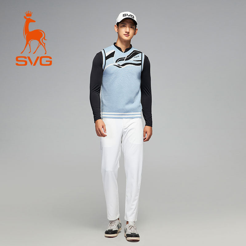 SVG Golf Men's V-Neck Knit Sweater Vest Top