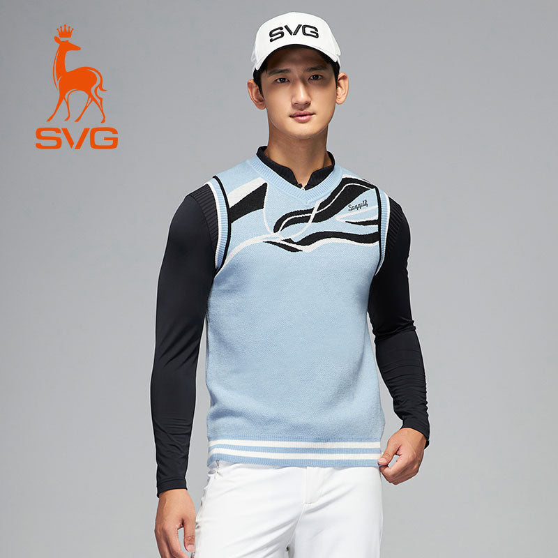 SVG Golf Men's V-Neck Knit Sweater Vest Top