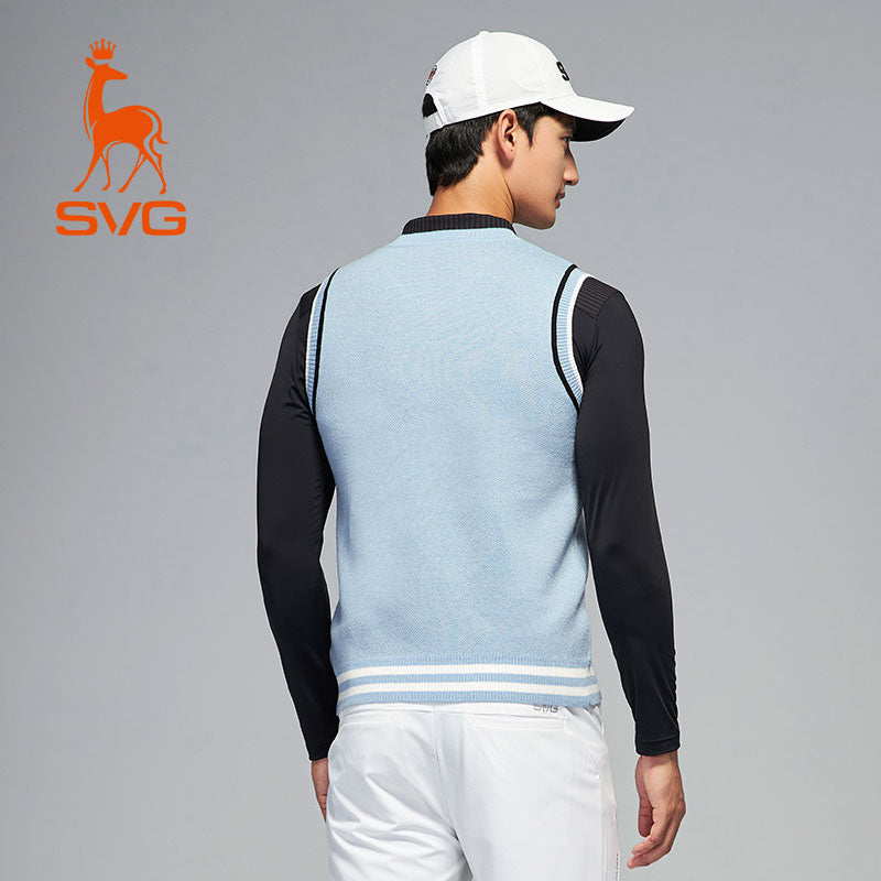 SVG Golf Men's V-Neck Knit Sweater Vest Top