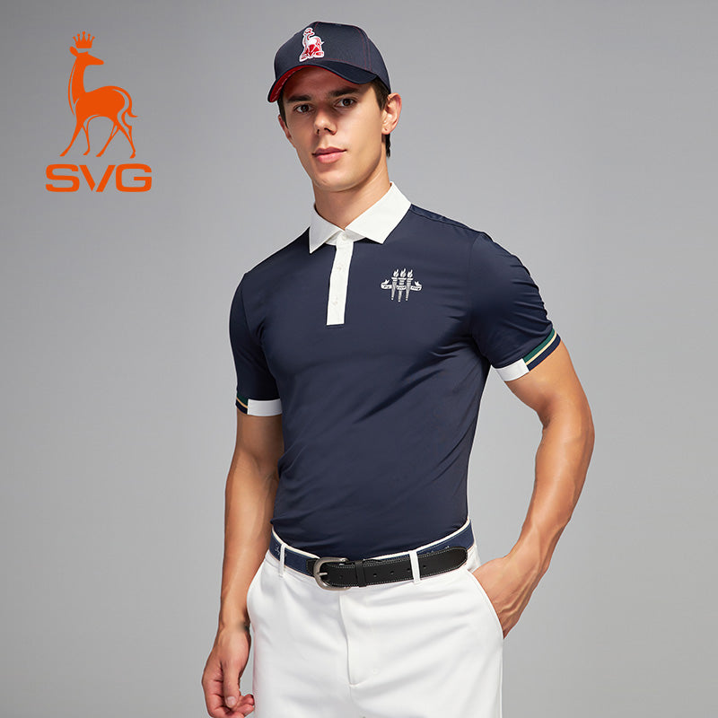 SVG Golf Men's Navy Short Sleeve Polo Shirt