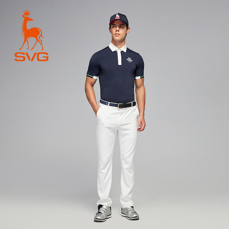 SVG Golf Men's Navy Short Sleeve Polo Shirt