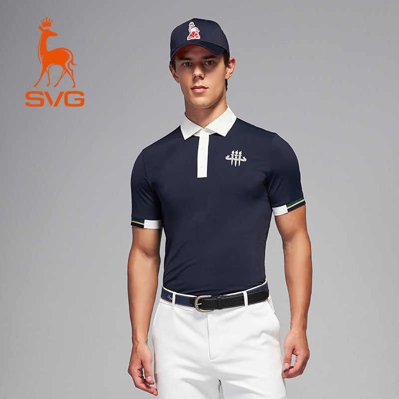 SVG Golf Men's Navy Short Sleeve Polo Shirt