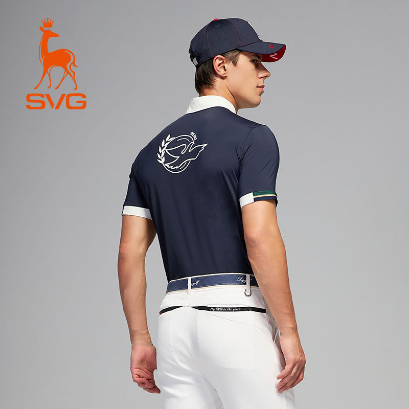 SVG Golf Men's Navy Short Sleeve Polo Shirt