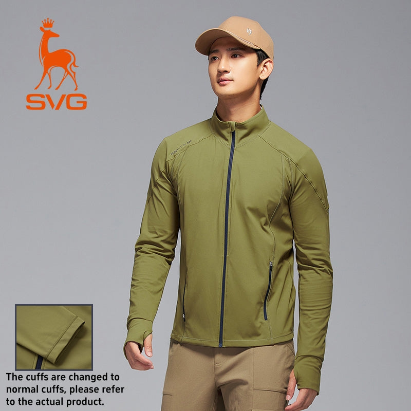 SVG Golf Men's Olive Green Full Zip Long Sleeve Jacket Slim Fit